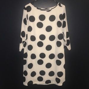 K by Kersh Cream and Black Polkadot Dress